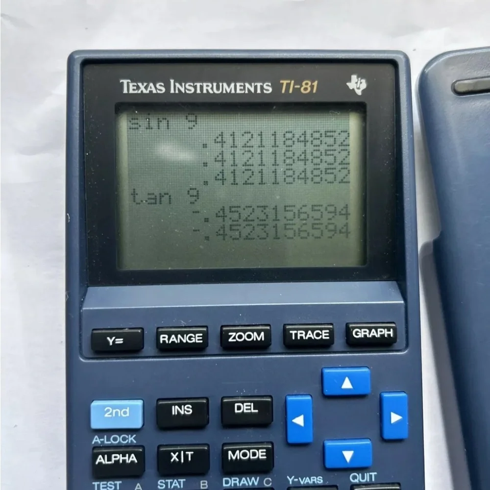 Texas Instrument TI 81 Plus Graphing Calculator W Cover Tested